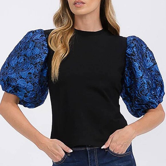 NWT ROSY COLOR BLOCK BLOUSE TOP - Picture 1 of 4